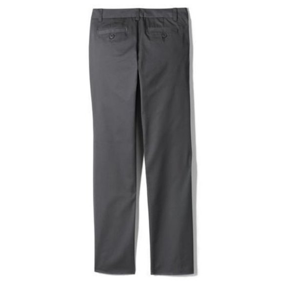 NWT LANDS' END PERFECT FIT PLAIN FRONT CHINO PANTS ARCTIC GRAY 9 - Picture 2 of 6